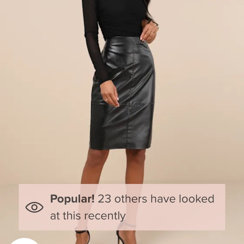 Black leather pencil skirt medium